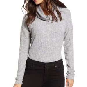 BP Grey Soft Ribbed Cowlneck Sweater NWT/NWOT